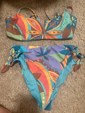 Colorful Abstract Print Bikini Set